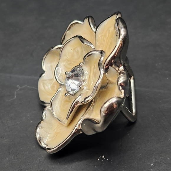 Vintage Y2K Betsey Johnson belt buckle women's flower enamel rhinestone fairy - Picture 3 of 7